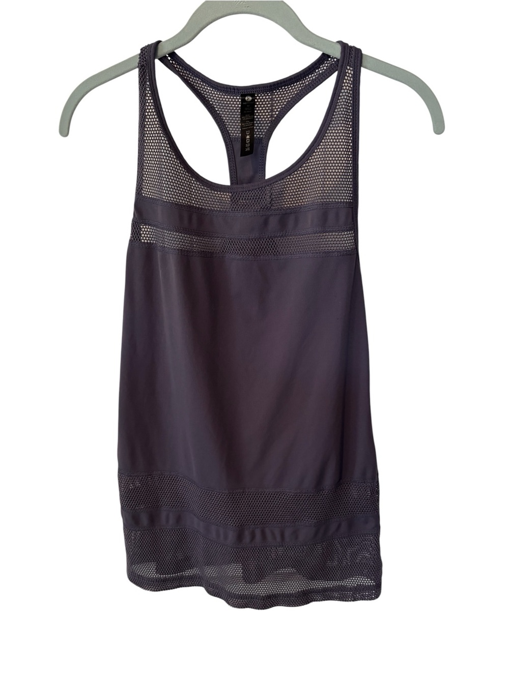 90 Degree By Reflex Mesh Racerback Tank in Deep Charcoal Grey